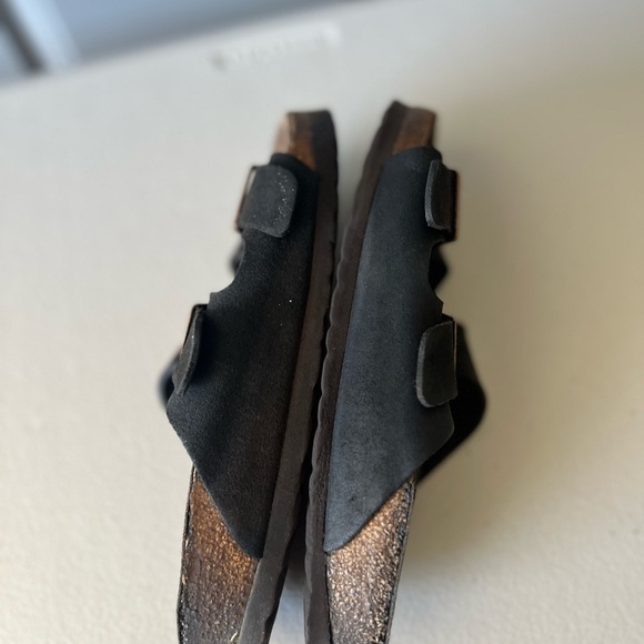 Birkenstock Black Sandals with Adjustable Straps Buckle (read listing) Suede - Picture 5 of 12
